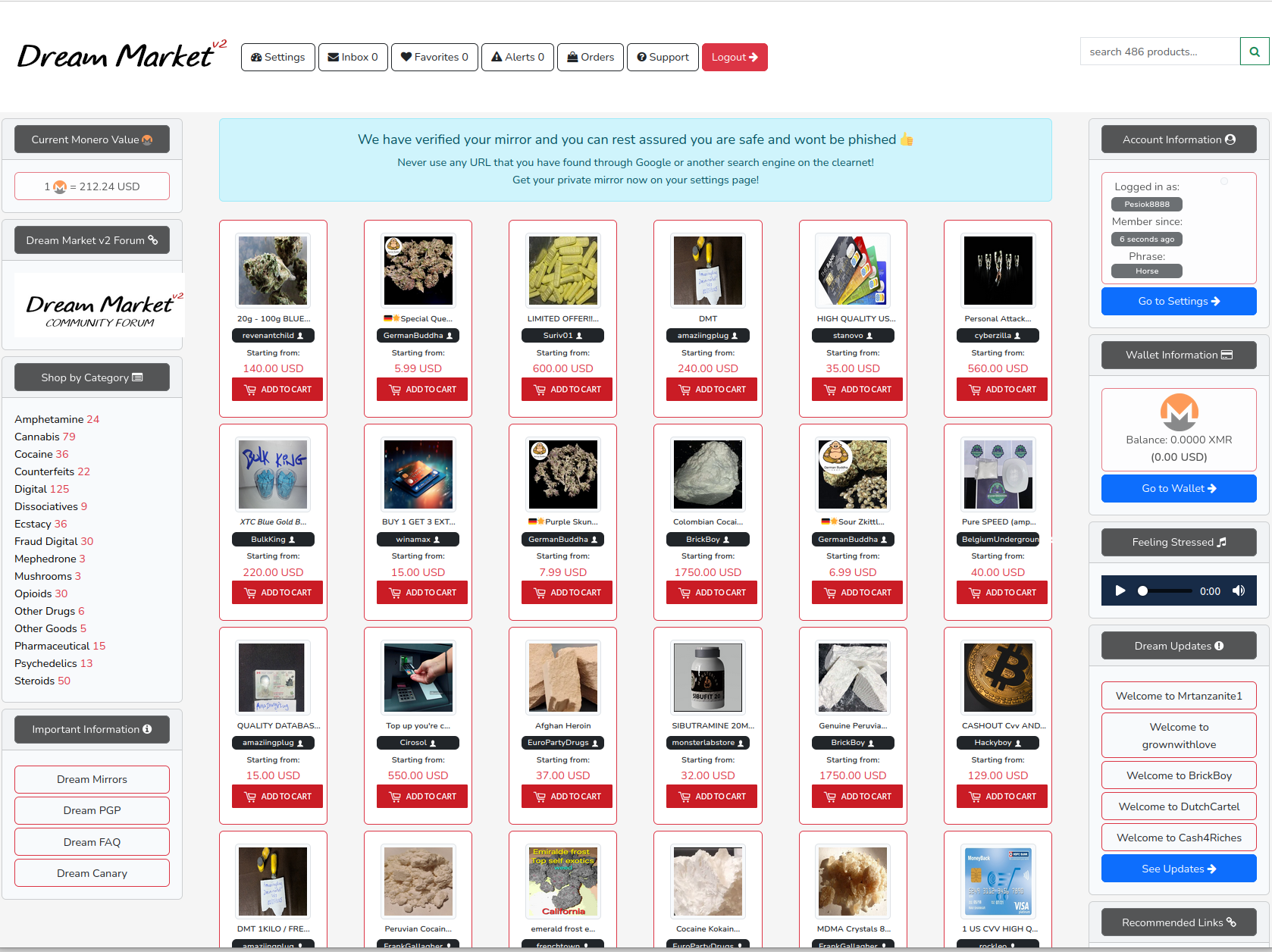 Homepage Interface